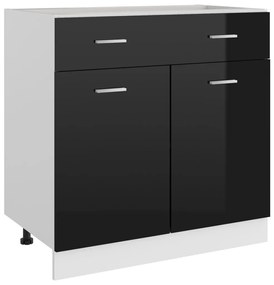 vidaXL Ντουλάπι με Συρτάρι Lyon Γυαλιστερό Μαύρο 80x46x81,5εκ.