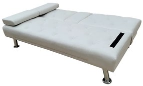 REST WHITE PU ΚΑΝΑΠΕΣ-ΚΡΕΒΑΤΙ 168X88εκ.