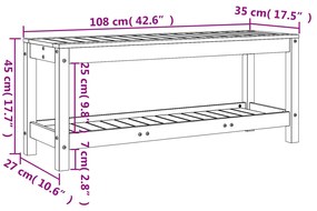 ΠΑΓΚΑΚΙ ΚΗΠΟΥ ΜΑΥΡΟ 108 X 35 X 45 ΕΚ. ΑΠΟ ΜΑΣΙΦ ΞΥΛΟ ΠΕΥΚΟΥ 832384