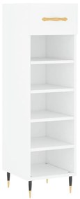 Παπουτσοθήκη Λευκή 30 x 35 x 105 εκ. από Επεξεργασμένο Ξύλο - Λευκό