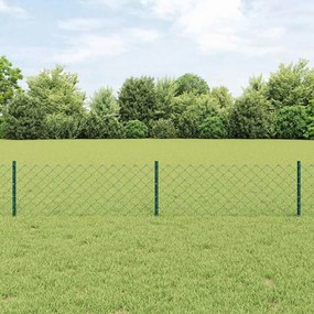 vidaXL Φράκτης Αλυσίδας με 22 U Posts Πράσινος 0.4x25 m Χάλυβας