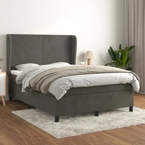 ΚΡΕΒΑΤΙ BOXSPRING ΜΕ ΣΤΡΩΜΑ ΣΚΟΥΡΟ ΓΚΡΙ 140X200 ΕΚ. ΒΕΛΟΥΔΙΝΟ 3129094