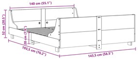 ΣΚΕΛΕΤΟΣ ΚΡΕΒ. ΧΩΡΙΣ ΣΤΡΩΜΑ ΛΕΥΚΟ 140X190 ΕΚ ΜΑΣΙΦ ΠΕΥΚΟ 3302286