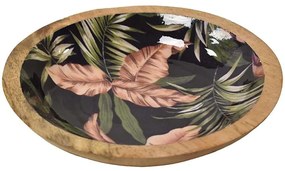 Διακοσμητικό Μπωλ Mango Enamel Mixed Leaves 00.07.7467A Φ29x6cm Multi Wood