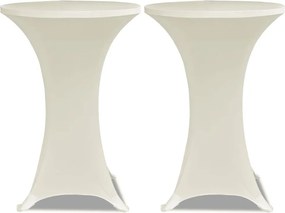 vidaXL Κάλυμμα Τραπεζιού Stretch 4 τεμ. Κρεμ Ø 60 εκ.