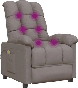 vidaXL Πολυθρόνα Μασάζ Taupe Υφασμάτινη