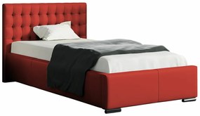 Κρεβάτι Baltimore 104, Μονόκλινο, Κόκκινο, 90x200, Οικολογικό δέρμα, Τάβλες για Κρεβάτι, 107x222x92cm, 94 kg | Epipla1.gr