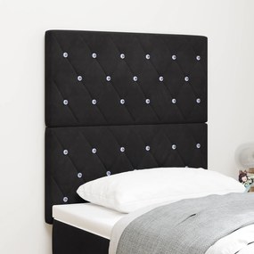 vidaXL LED Πλάτη Κρεβατιού Μαύρη 80 εκ από Βελούδο