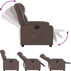 vidaXL Πολυθρόνα Ηλεκτρική Ανακλινόμενη Καφέ Συνθ. Δέρμα