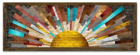 Πίνακας "The Sun" Megapap ψηφιακής εκτύπωσης με ξύλινη κορνίζα 120x40x3,5εκ.
