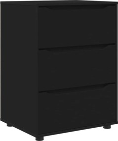vidaXL Ντουλάπι αποθήκευσης Μαύρο 60 x 48 x 81 εκ Επεξεργασμένο ξύλο