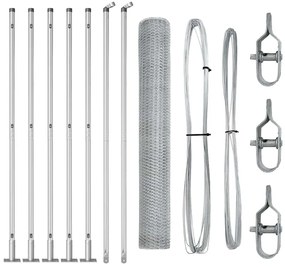 vidaXL Στύλος Περιφράξεων Ασημί
