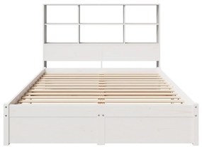 vidaXL Κρεβάτι Βιβλιοθήκη Χωρίς Στρώμα 120x200 εκ Μασίφ Ξύλο Πεύκο