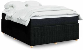 vidaXL Κρεβάτι Boxspring με Στρώμα Μαύρο 140x200 εκ. Υφασμάτινο