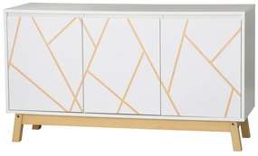 Μπουφές Aria pakoworld λευκό-φυσικό 120x35x67 εκ