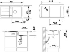 Blanco Metra 5 S - Νεροχύτης Κουζίνας Γρανίτη 86x50 - Jasmine