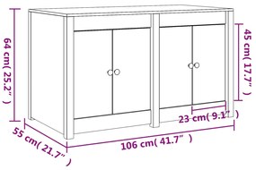 Ντουλάπι Κουζίνας Εξ. Χώρου 106x55x64εκ Μασίφ Ξύλο Πεύκου - Καφέ