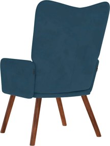 vidaXL Πολυθρόνα Relax Μπλε Βελούδινη