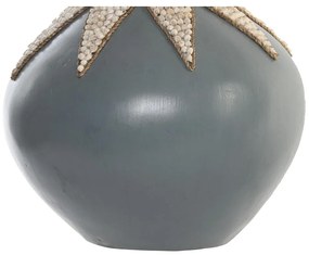 Βάζο DKD Home Decor Μπλε Λευκό Bamboo Κοχύλι 30 x 30 x 40 cm (x2)
