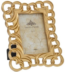 Κορνίζα Με Κύκλους 89732 19,5x2x25cm Gold Πολυρεσίνη