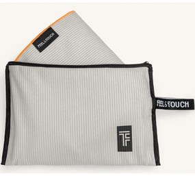 Πετσέτα Θαλάσσης Με Νεσεσέρ Surf 02 Light Grey Feel &amp; Touch Beach 80x160cm Polyester-Polyamide