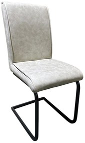 Καρέκλα Τραπεζαρίας ArteLibre ESTRELLA Μπεζ/Μαύρο PU/Μέταλλο 43x56x95cm