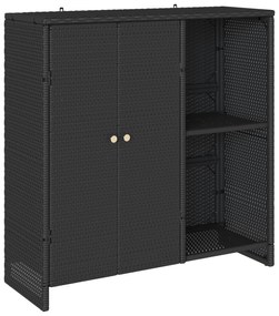 vidaXL Ντουλάπα αποθήκευσης  Μαύρη 100x36x102 εκ. Ρατάν