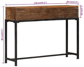 Τραπέζι Κονσόλα 110 x 30 x 80 εκ. από Μασίφ Ανακυκλωμένο Ξύλο - Καφέ