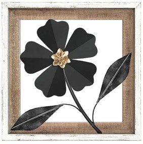 Διακοσμητικό Τοίχου Flower 059 Fylliana Μαύρο - Λευκό 30.5x3x30.5 εκ.