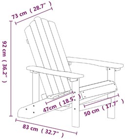 vidaXL Καρέκλες Κήπου Adirondack 2 τεμ. Λευκές από HDPE