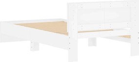 vidaXL Πλαίσιο Κρεβατιού με Κεφαλάρι Λευκό 100x200 εκ. Επεξ. Ξύλο