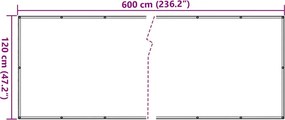 vidaXL Περίφραξη Μπαλκονιού Προστατευτική Λευκή 600x120 εκ. από PVC