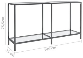 vidaXL Τραπέζι Κονσόλα Διαφανές 140 x 35 x 75,5 εκ. από Ψημένο Γυαλί