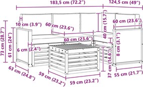 vidaXL Σειρά Καναπέ Εξωτερικού 5 pcs Φυσικό και Ανθρακί