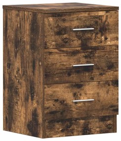vidaXL Κομοδίνο Καπνιστή Δρυς 38 x 35 x 56 εκ. από Επεξεργασμένο Ξύλο