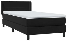 vidaXL Κρεβάτι Boxspring με Στρώμα Μαύρο 90x220 εκ. Βελούδινο