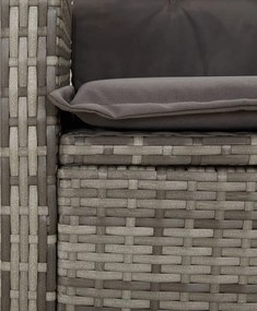 vidaXL Σετ Τραπεζαρίας Κήπου 5 τεμ. Γκρι Συνθ. Ρατάν με Μαξιλάρια