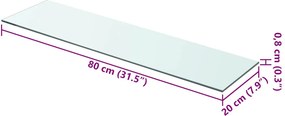 vidaXL Ράφια Πάνελ 2 τεμ. Διάφανα 80 x 20 εκ. Γυάλινα