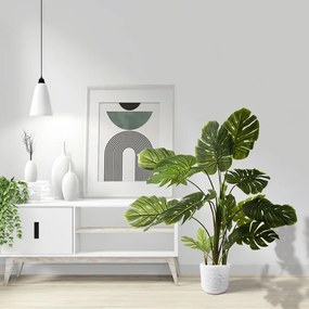 GloboStar® Artificial Garden MONSTERA 20973 Τεχνητό Διακοσμητικό Φυτό Μονστέρα Φ120 x Υ140cm