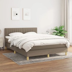 Κρεβάτι Boxspring με Στρώμα Taupe 140x200 εκ. Υφασμάτινο