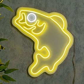 Διακοσμητικό Φωτιστικό Τοίχου Fish 395NGR2542 33x39cm Led 36W Yellow Wallity