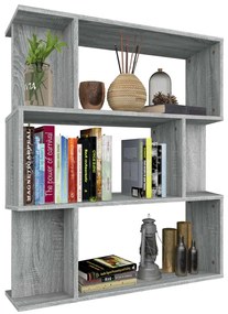 vidaXL Βιβλιοθήκη/Διαχωρ. Χώρου Γκρι Sonoma 80x24x96 εκ. Επεξεργ. Ξύλο