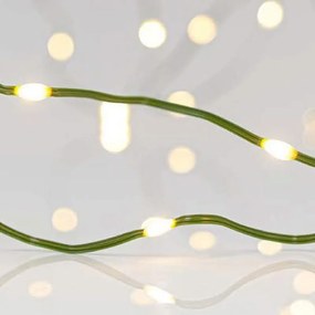 Eurolamp Σειρά 700 Mini LED Θερμό Λευκό 34.5m IP44 Με 8 Προγράμματα Με Πράσινο Καλώδιο 600-11791