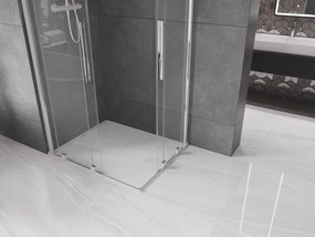Mexen Velar Δίδυμη καμπίνα ντους συρόμενη 90 x 80 cm, διαφανής, χρώμιο