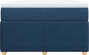vidaXL Κρεβάτι Boxspring με Στρώμα Μπλε 120x200 εκ. Υφασμάτινο