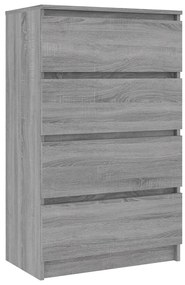 Συρταριέρα Γκρι Sonoma 60x35x98,5 εκ. από Επεξεργασμένο Ξύλο - Γκρι