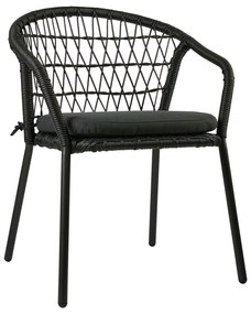 Πολυθρόνα Nuera Μαύρο 61.5 x 61 x 80, Χρώμα: Μαύρο, Υλικό: wicker