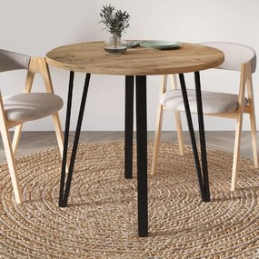 Τραπέζι Xana Megapap χρώμα sepet oak Ø90x77,5εκ.