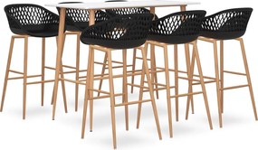 vidaXL Σετ Επίπλων Μπαρ 7 Τεμαχίων Λευκό / Μαύρο