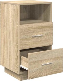 vidaXL Κομοδίνο με 2 συρτάρια Sonoma Δρυς 36x36x68 εκ.
